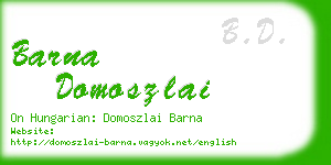 barna domoszlai business card